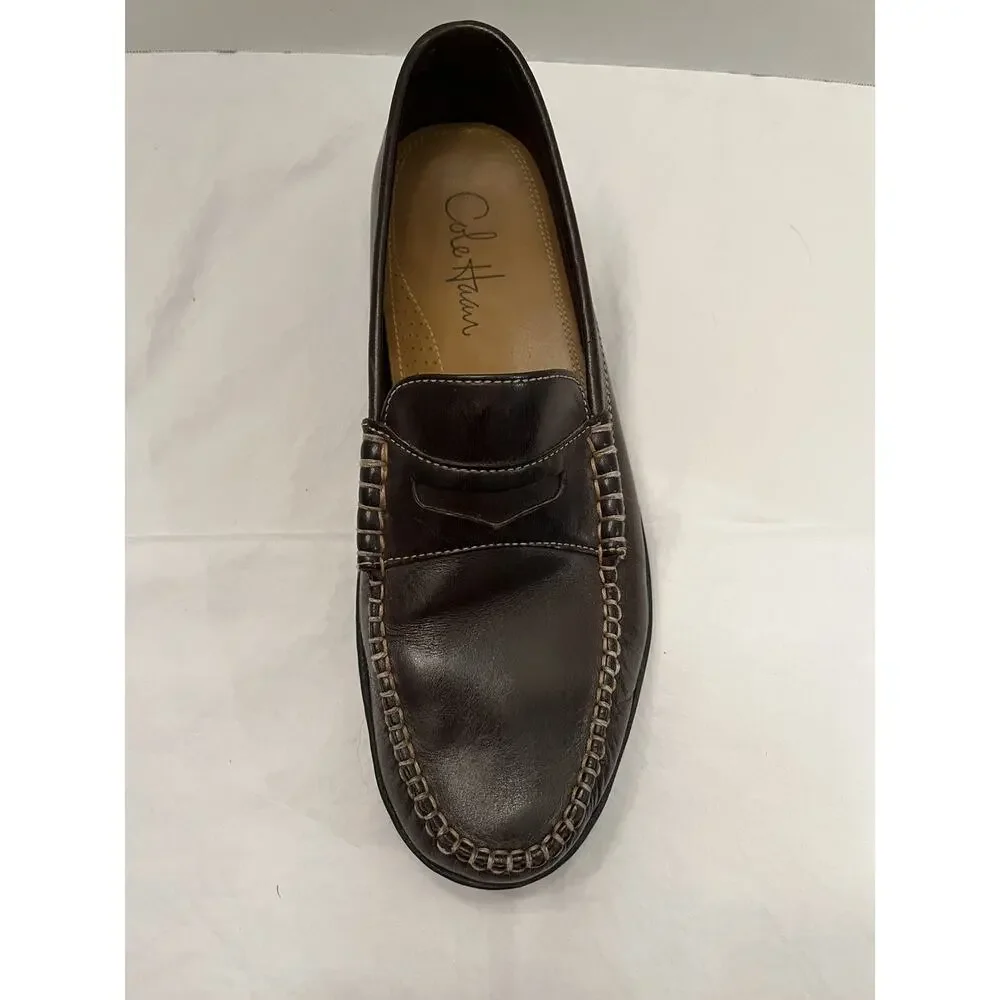 Size 8.5 Cole Haan Men’s Brown Leather Oxford Penny Loafers C07638 x F09